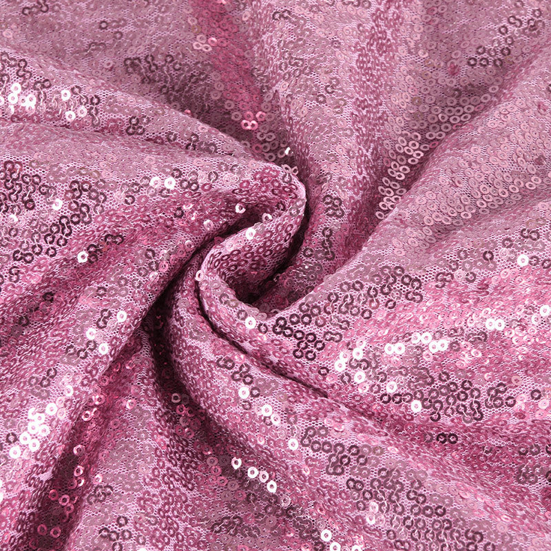 Pink Sequin Backdrop Drape Curtains with Rod Pockets - 8ftx8ft