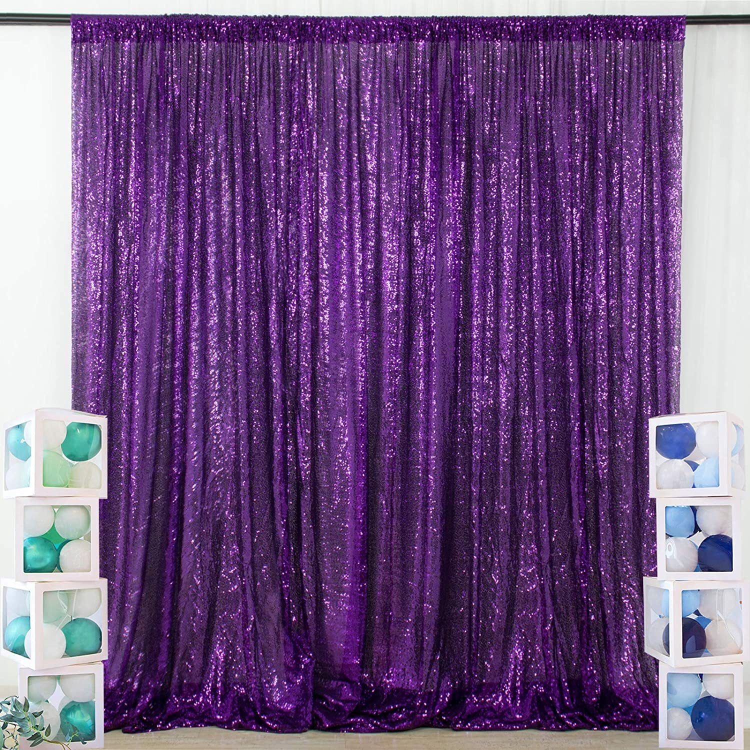 4 yards Glitz Sequins Fabric Bolt Dark Purple
