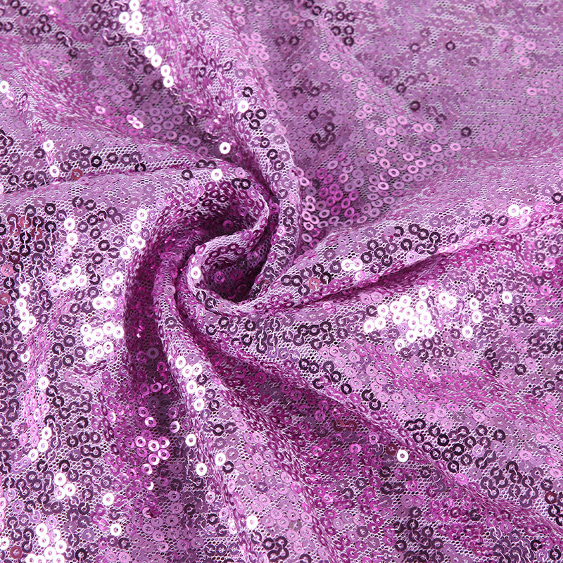 2 Pc Light Purple Sequin Backdrop Drape Curtains with Rod Pockets - 8ftx2ft