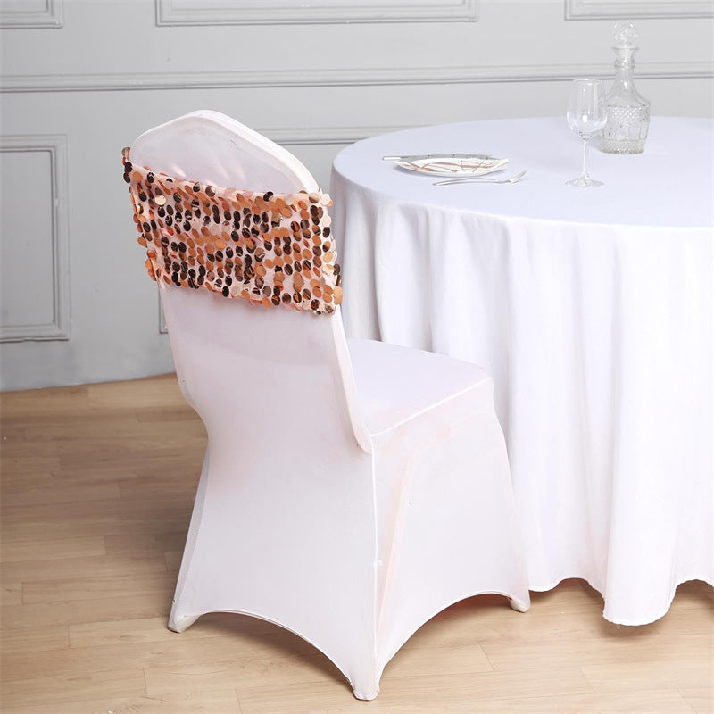 5 Pcs Payette Sequin Chair Bands Rose Gold