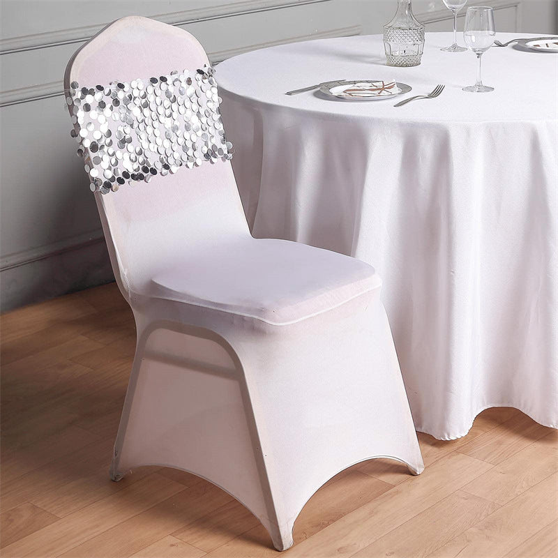 5 Pcs Payette Sequin Chair Bands Silver
