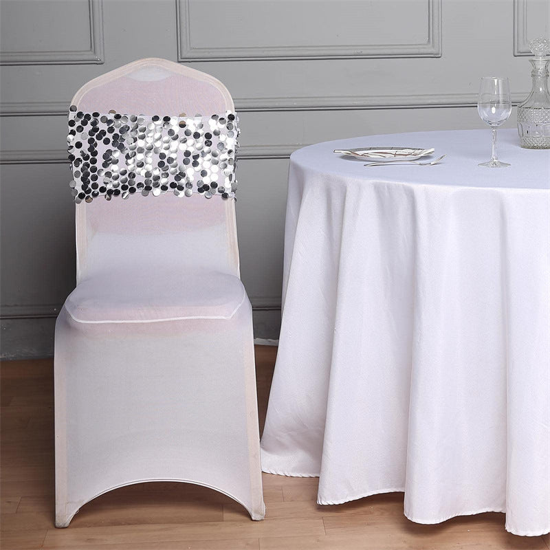 5 Pcs Payette Sequin Chair Bands Silver