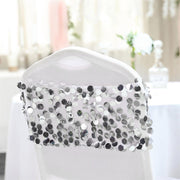 5 Pcs Stretch Sequin Chair Sashes Chair Bands for Hotel Wedding Reception Party Event Decoration