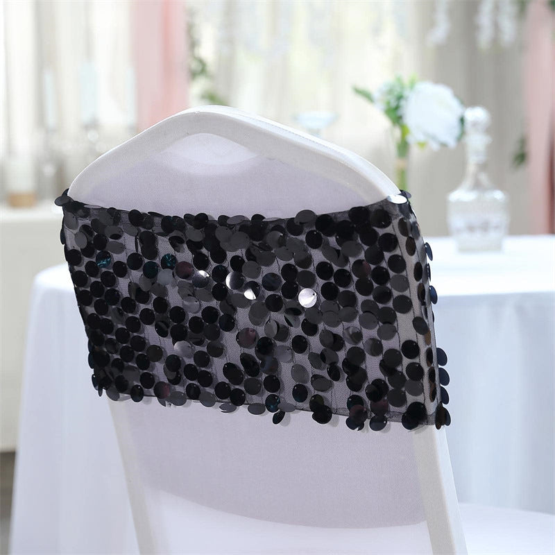 5 Pcs Payette Sequin Chair Bands Black