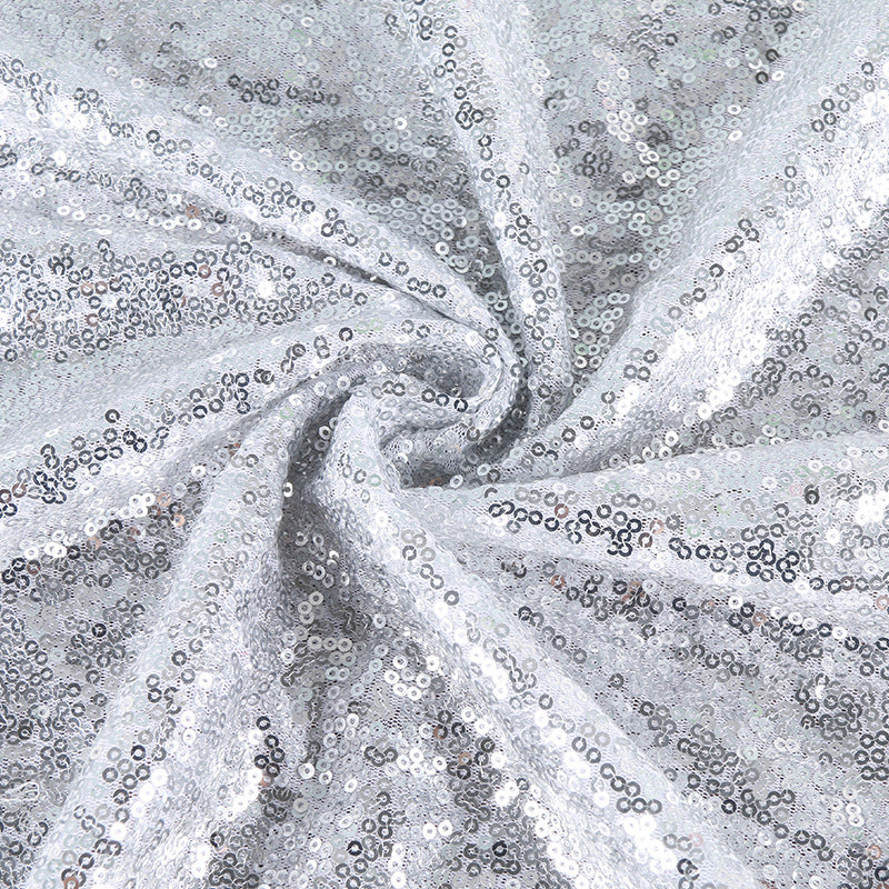 4 yards Glitz Sequins Fabric Bolt Silver