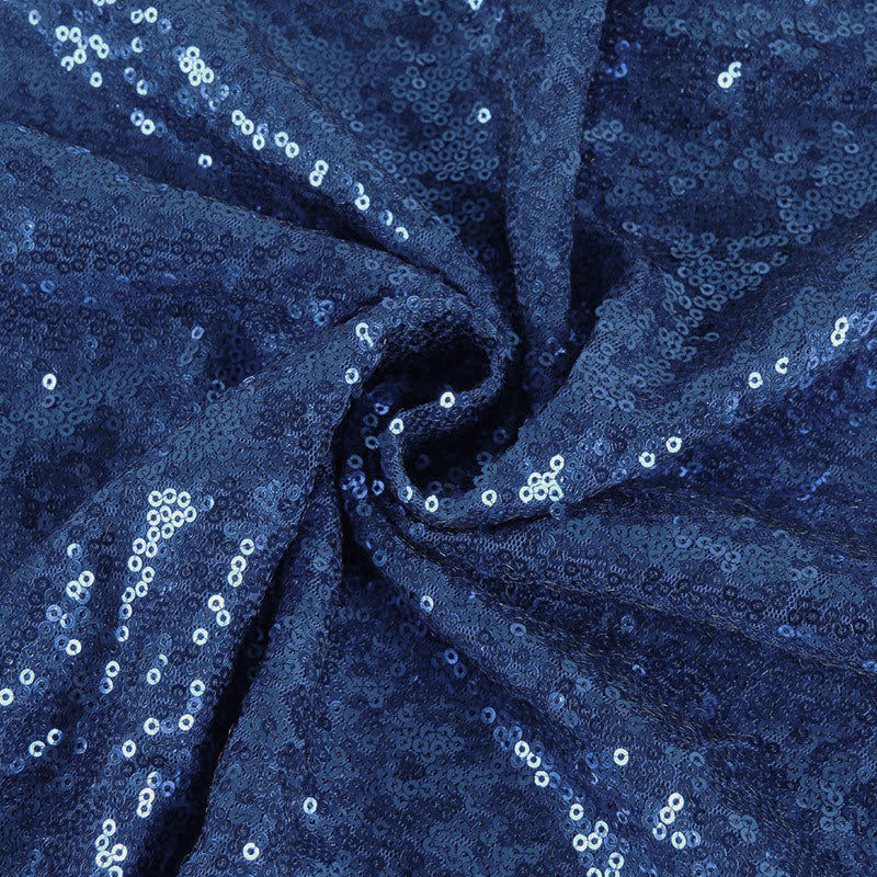 4 yards Glitz Sequins Fabric Bolt Drak Blue