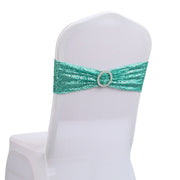 6"x14" Buckle Sequin Spandex Stretch Chair Band 5Pc Tiffany Blue