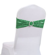 6"x14" Buckle Sequin Spandex Stretch Chair Band 5Pc Mint Green