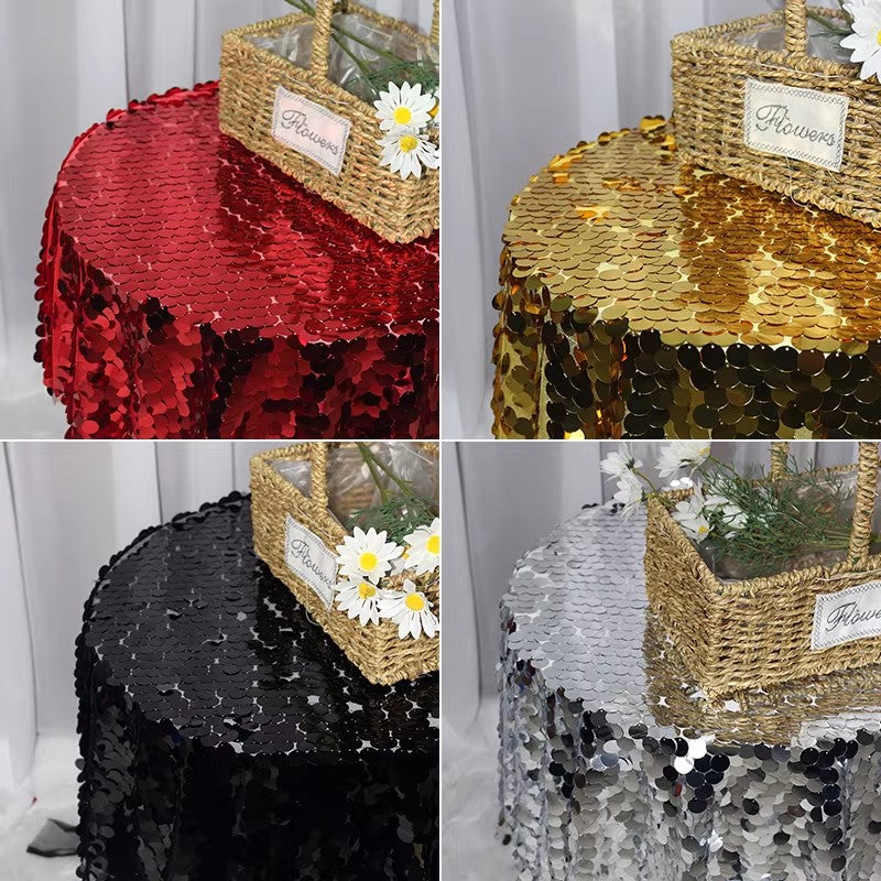 Sequin Round Tablecloth 120"
