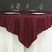 Glitz Sequins 72"x72" Table Overlay Burgundy