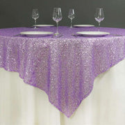 Glitz Sequins 72"x72" Table Overlay Light Purple