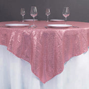 Glitz Sequins 85"x85" Table Overlay Pink