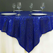 Glitz Sequins 85"x85" Table Overlay Royal Blue