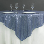 Glitz Sequins 72"x72" Table Overlay Gray Blue
