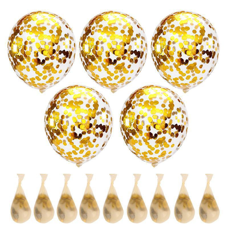 12 Inch Transparent Confetti Round Latex Balloons 50 Pcs Perfect For Holiday Parties Scene Decoration And Event Arrangements
