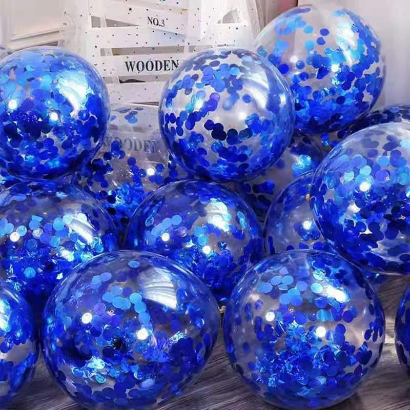 12 Inch Transparent Confetti Round Latex Balloons 50 Pcs Perfect For Holiday Parties Scene Decoration And Event Arrangements