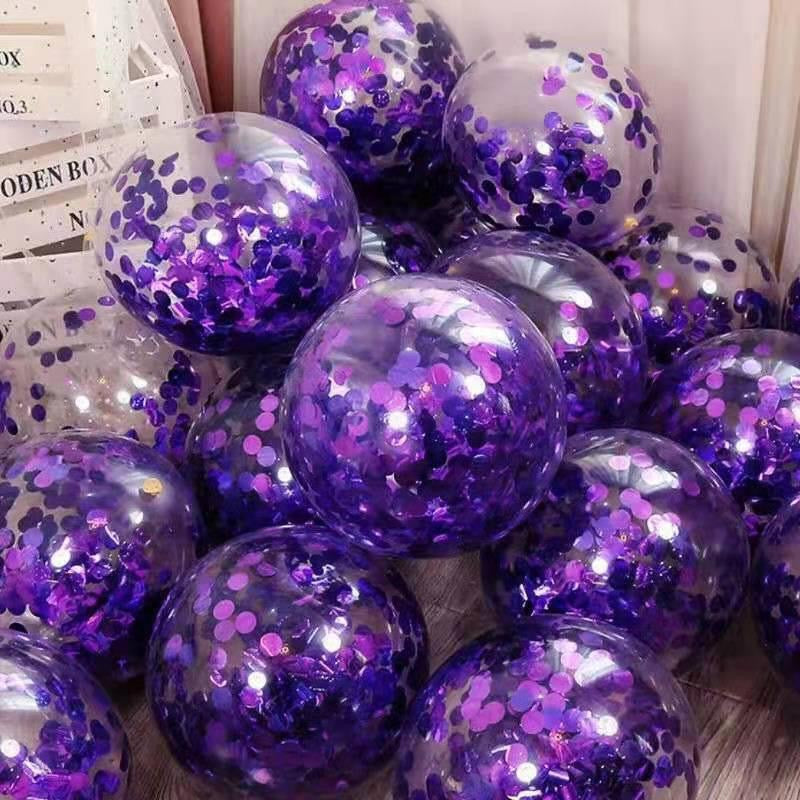 12 Inch Transparent Confetti Round Latex Balloons 50 Pcs Perfect For Holiday Parties Scene Decoration And Event Arrangements
