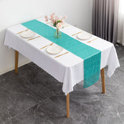 Glitz Sequins 110" x 12" Table Runner Tiffany Blue