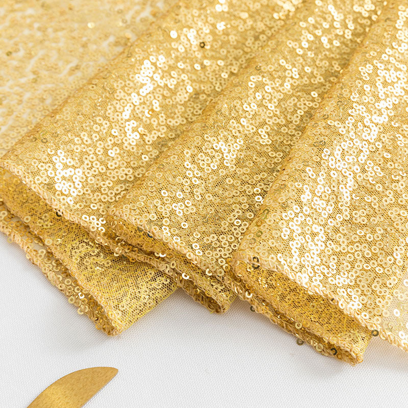 Sequin Table Runner 12" x 110" Gold