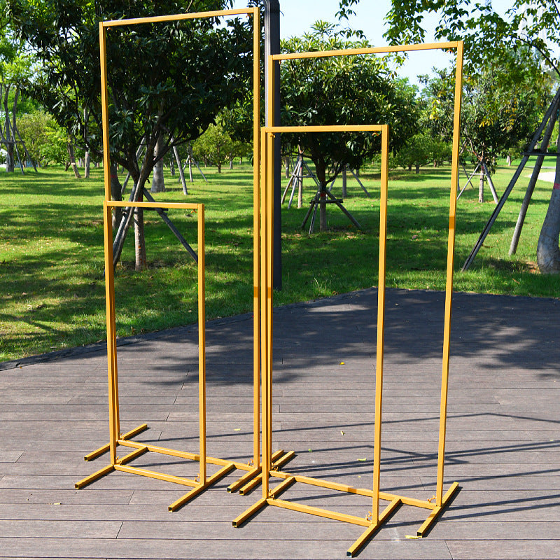 Set of 4 Gold Metal Frame Wedding Arch, Rectangular Backdrop Stand, Floral Display Frame 3.9ft, 4.9ft, 5.9ft, 6.5ft