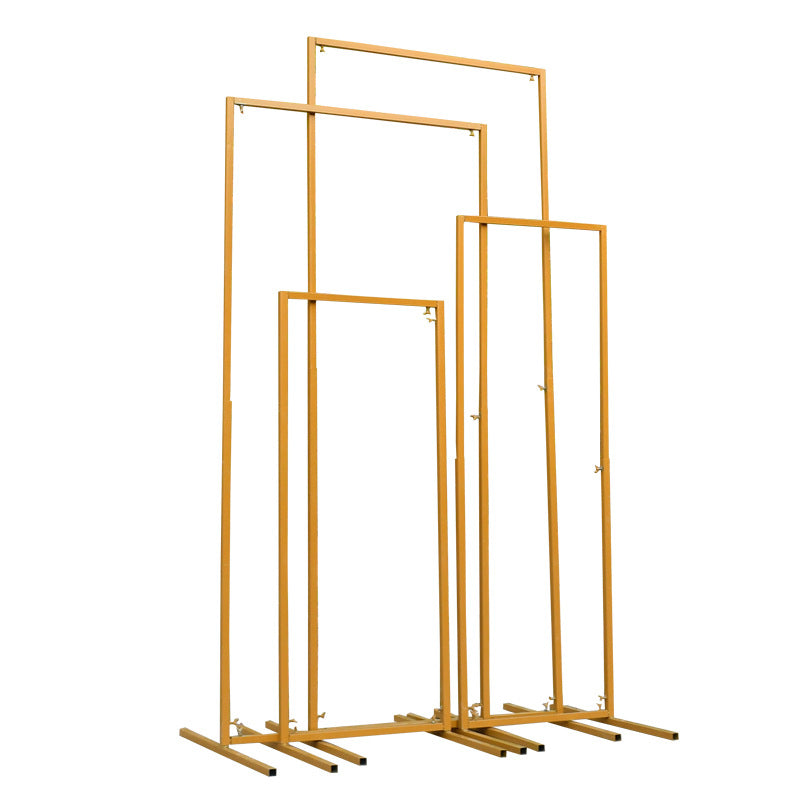 Set of 4 Gold Metal Frame Wedding Arch, Rectangular Backdrop Stand, Floral Display Frame 3.9ft, 4.9ft, 5.9ft, 6.5ft