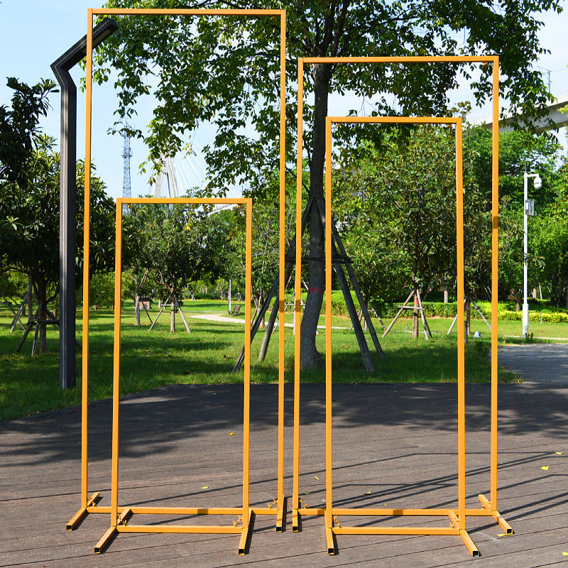 Set of 4 Gold Metal Frame Wedding Arch, Rectangular Backdrop Stand, Floral Display Frame 3.9ft, 4.9ft, 5.9ft, 6.5ft