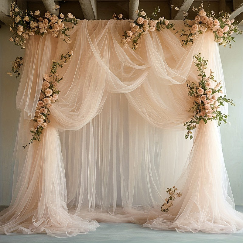Sheer Organza Wedding Arch Draping Fabric 20ft Champagne