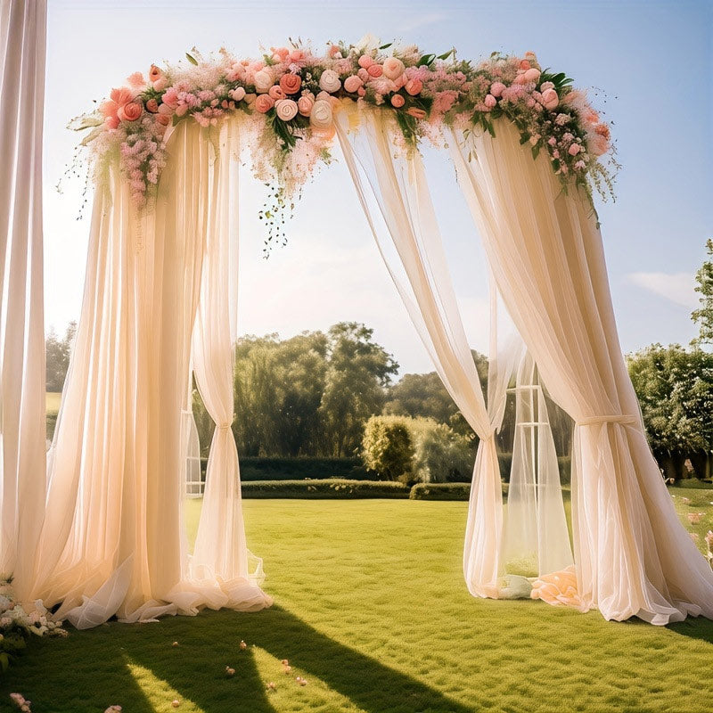 Sheer Organza Wedding Arch Draping Fabric 20ft Champagne