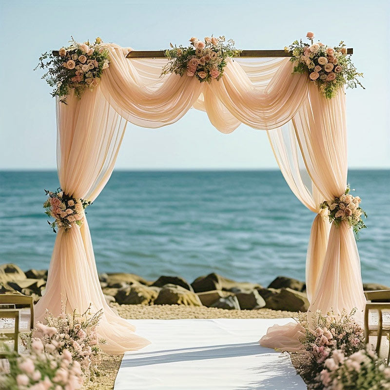 Sheer Organza Wedding Arch Draping Fabric 20ft Champagne
