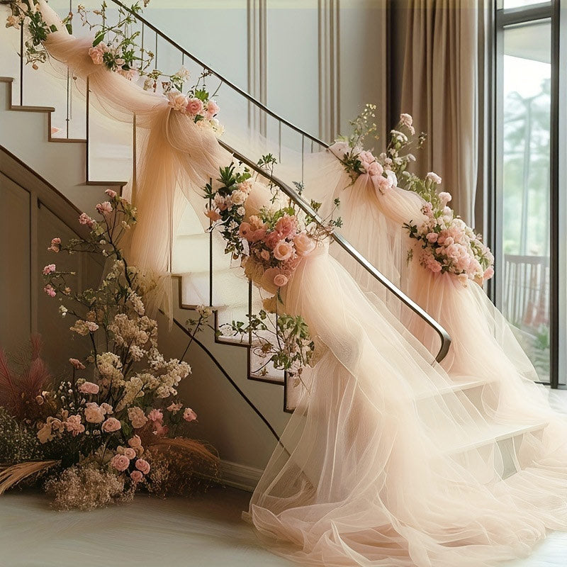 Sheer Organza Wedding Arch Draping Fabric 20ft Champagne