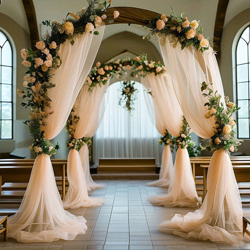 Sheer Organza Wedding Arch Draping Fabric 20ft Champagne