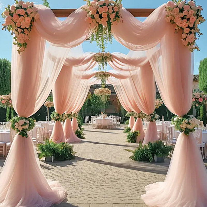 Sheer Organza Wedding Arch Draping Fabric 20ft Dirty Pink