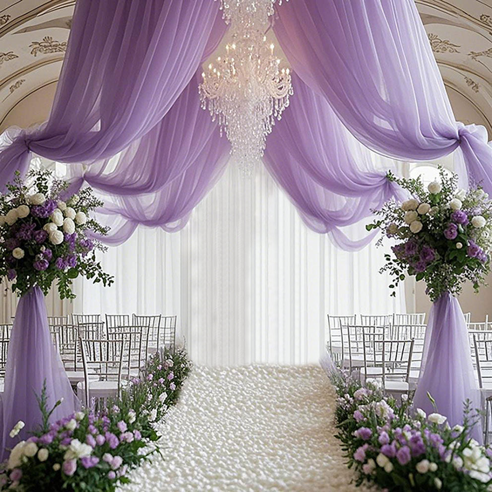 Sheer Organza Wedding Arch Draping Fabric 20ft Light Purple