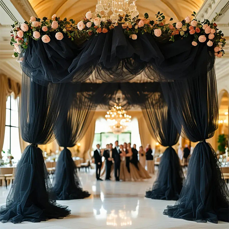 Sheer Organza Wedding Arch Draping Fabric 20ft Black