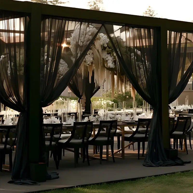 Sheer Organza Wedding Arch Draping Fabric 20ft Black