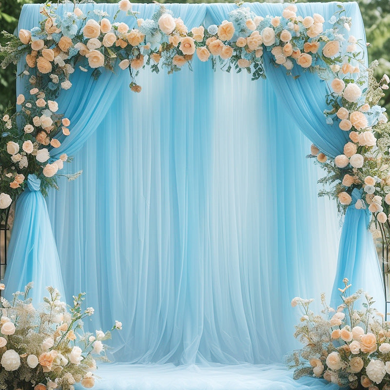 Sheer Organza Wedding Arch Draping Fabric 20ft Light Blue