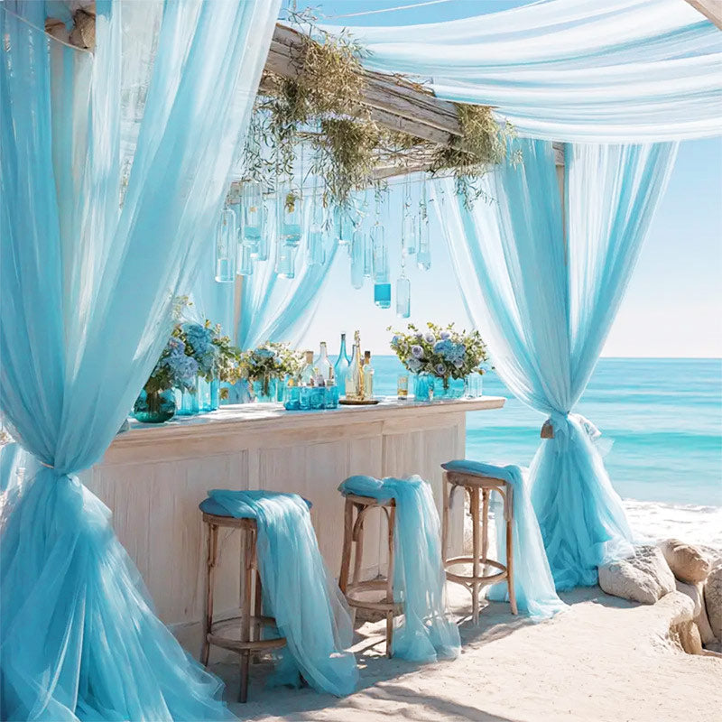 Sheer Organza Wedding Arch Draping Fabric 20ft Light Blue