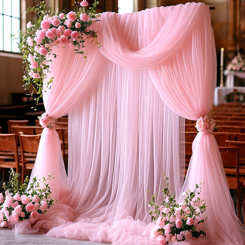 Sheer Organza Wedding Arch Draping Fabric 20ft Light Pink