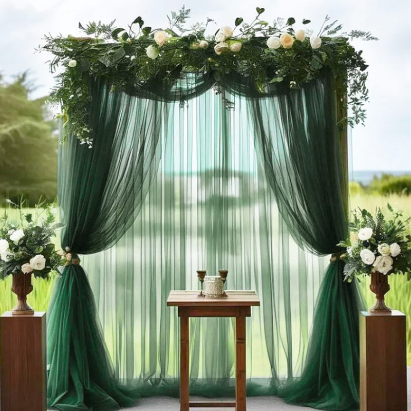 Sheer Organza Wedding Arch Draping Fabric 20ft Dark Green