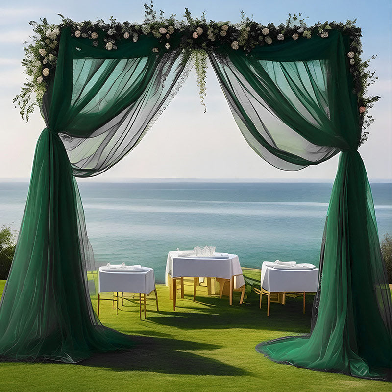 Sheer Organza Wedding Arch Draping Fabric 20ft Dark Green