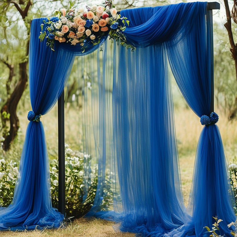 Sheer Organza Wedding Arch Draping Fabric 20ft Dark Blue
