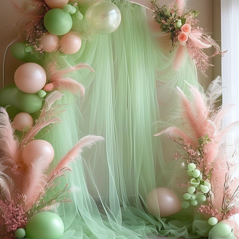 Sheer Organza Wedding Arch Draping Fabric 20ft Light Green