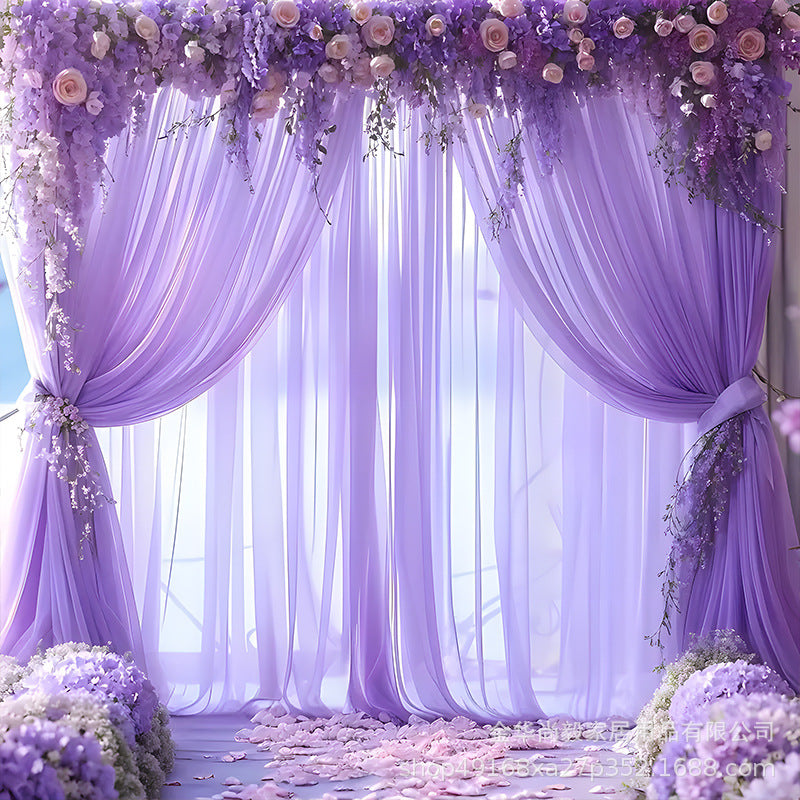 Sheer Organza Wedding Arch Draping Fabric 20ft Dark Purple