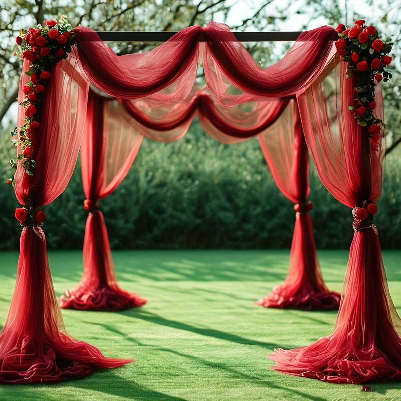 Sheer Organza Wedding Arch Draping Fabric 20ft Burgundy