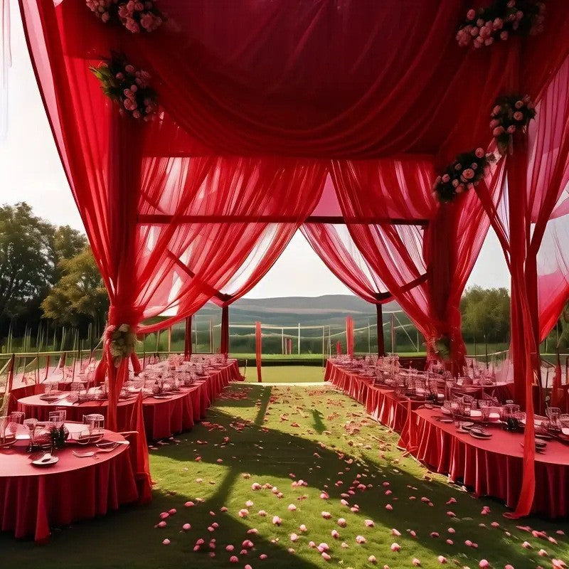 Sheer Organza Wedding Arch Draping Fabric 20ft Burgundy