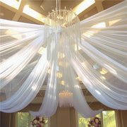 Sheer Wedding Arch Drape 5ftx32ft Milky White