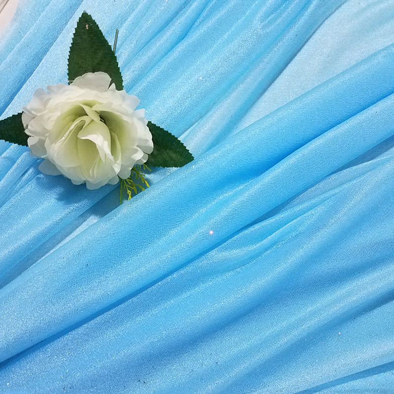 Sheer Wedding Arch Drape 5ftx32ft Sky Blue