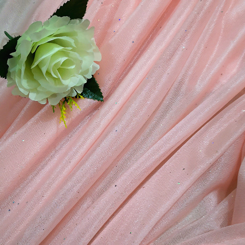 Sheer Wedding Arch Drape 5ftx32ft Nude Pink