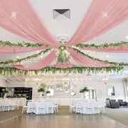 Sheer Wedding Arch Drape 5ftx32ft Nude Pink