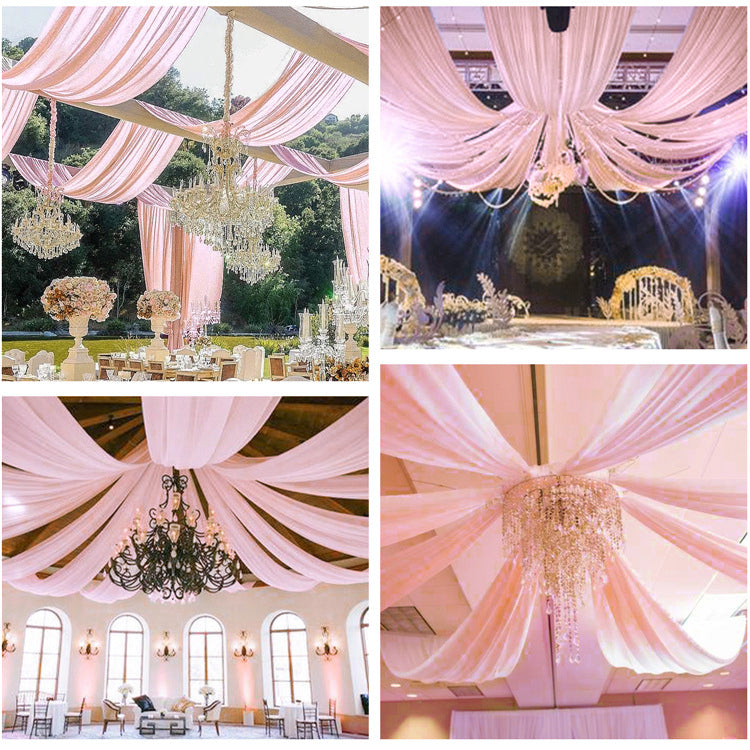Sheer Wedding Arch Drape 5ftx32ft Pink